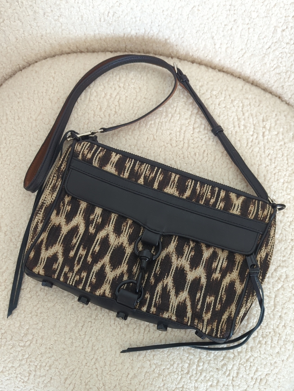 Rebecca Minkoff Crossbody Brown Woven Ikat Bag